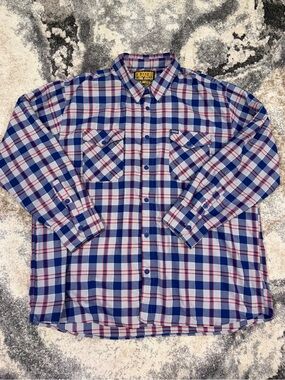 Dixxon Flannel Happy Gilmore Men’s Blue Plaid Button-Down Work Shirt